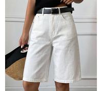 Pantaloncini di jeans casual e larghi con gamba dritta, stile vintage da strada, adatti per la primavera e l'estate L,M,S,XLColore unicoDenim