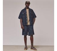 Pantaloncini di jeans con linea più lunga, cuciture a contrasto, chiusura con bottoni, stile jort, essenziali per la primavera/estate e le vacanze L,M,S,XL,XXLColore unicoDenim