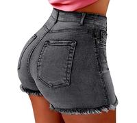 Pantaloncini Di Jeans Sexy Pantaloncini Jeans Donna Estivi Push Up Elasticizzati Hotpants Con Tasche a Vita Media Larghi Shorts Casual Pantaloni Corti Molto Corti, Per Ragazze, Mare E Spiaggia