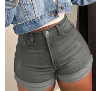 Pantaloncini di jeans versatili e semplici da indossare, con linee sexy e effetto lift sul sedere, adatti per il commercio elettronico transfrontaliero alla moda. L,M,S,XL,XS,XXLColore unicoDenim