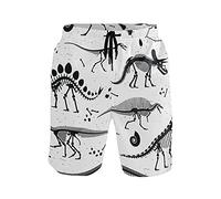 Pantaloncini Dinosaur Costume Uomo Mare Elastica Pantaloncino Vintage Swim Shorts per Piscina Spiaggia Campeggio L