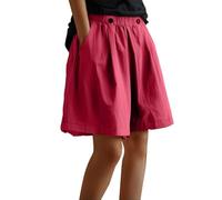 Pantaloncini Donna Estivi Sportivi Pantaloni Corti Larghi Comodi Cotone e Lino Bermuda Leggeri Elasticizzati Vita Alta Pantaloncino Gamba Larga Eleganti Curvy Taglie Forti Shorts Spiaggia Casual Baggy