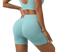 Pantaloncini Donna Pantaloncini da Yoga da Tre Minuti Senza Cuciture Casual alla Moda da Donna con Vita Alta Elastici per Sollevamento Fianchi Fitness Modellamento del Corpo (Mint Green L)