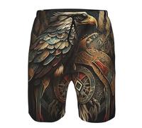 Pantaloncini Eagle Native American Tribal Brown Swim Shorts Vintage Pantaloncino Cintura Elastica Costume Uomo Mare per All'Aperto Campeggio Piscina 3XL