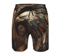 Pantaloncini Eagle Tribal Native American Brown Pantaloncino Casual Swim Shorts Cintura Elastica Pantaloncini da Bagno per All'Aperto Campeggio Piscina 3XL
