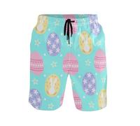 Pantaloncini Easter Dyed Egg Star Costume Uomo Mare Asciugatura Rapid Pantaloncino Cintura Elastica Swim Shorts per Spiaggia Piscina All'Aperto XL
