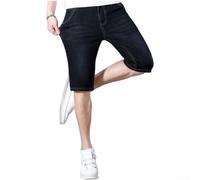 Pantaloncini elasticizzati dritti da uomo, lunghezza al ginocchio | Morbido tessuto elasticizzato, liscio per un comfort tutto il giorno, per un design versatile al ginocchio per pendolarismo e