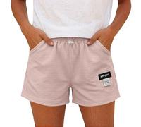 Pantaloncini estivi da donna elasticizzati a vita alta da donna UK leggeri comodi bermuda corti pull on casual da corsa corti tinta unita vestibilità ampia gamba larga pantaloni caldi con tasche con