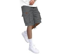 Pantaloncini estivi da lavoro da uomo con tasche per sport all'aria aperta per il tempo libero pantaloncini larghi con coulisse per uomo, Grigio scuro, 3XL