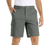 Pantaloncini estivi da uomo, corti, da lavoro, da uomo, con tasche, vestibilità larga, tinta unita, morbidi, comodi, casual, bermuda, pantaloncini sportivi leggeri e ariosi, grigio scuro, xxl