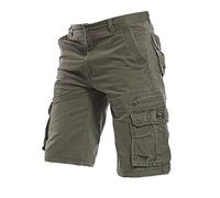 Pantaloncini estivi da uomo generico, cargo, corti, in cotone elasticizzato, taglie grandi, leggeri, bermuda, chino, sportivi, relax, per escursionismo, campeggio, con tasche, verde militare, 5XL