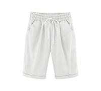 Pantaloncini estivi imbottiti, taglia 128, comodi pantaloncini corti con coulisse e leggings sportivi per bambini, bianco, 9-10 Jahre