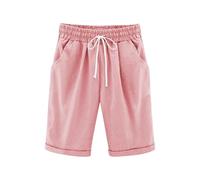 Pantaloncini estivi imbottiti, taglia 128, comodi pantaloncini corti con coulisse e leggings sportivi per bambini, Colore: rosa., 9-10 Jahre