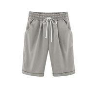 Pantaloncini estivi imbottiti, taglia 128, comodi pantaloncini corti con coulisse e leggings sportivi per bambini, grigio., 12-13 Jahre