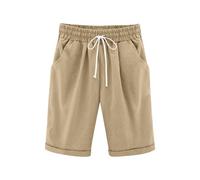 Pantaloncini estivi imbottiti, taglia 128, comodi pantaloncini corti con coulisse e leggings sportivi per bambini, cachi, 3-4 Jahre