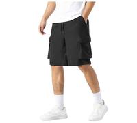 Pantaloncini estivi maschili per il tempo libero per lo sport, il lavoro, ad asciugatura rapida, traspiranti, leggeri, comodi pantaloni da uomo per le giornate calde, grigio scuro, L