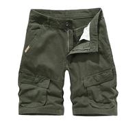 Pantaloncini Estivi Uomo Cotone Comodi Pantaloncini Casual a Cinque Punti alla Moda da Esterno (Army Green #1, 34) Pantaloncini Uomo