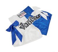 Pantaloncini fitness unisex facilmente regolabili con elastico in vita, ideali per tutti i livelli di esercizio e condizionamento (L bianco blu)