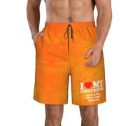 Pantaloncini I Love My Hot Girlfriend So Please Stay Away from Me Calzoncini da Bagno Elastica Pantaloncini da Bagno Regolabile Pantaloncino per All'Aperto Spiaggia Campeggio XL