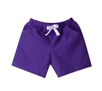 Pantaloncini in colori caramelle in cotone, pantaloni sportivi, primavera e vita elastica, comodi, casual, per studenti, asilo e ragazze curvy ragazze non cercano principi fiabeschi, Lilla, 12-18