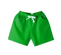 Pantaloncini in colori caramelle in cotone, pantaloni sportivi, primavera e vita elastica, comodi, casual, per studenti, asilo e ragazze curvy ragazze non cercano principi fiabeschi, verde, 12-18 mesi