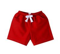 Pantaloncini in colori caramelle in cotone, pantaloni sportivi, primavera e vita elastica, comodi, casual, per studenti, asilo e ragazze curvy ragazze non cercano principi fiabeschi, Colore: rosso, 12