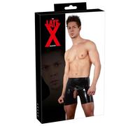 Pantaloncini in lattice nero LATE X con foro per pene e testicoli M