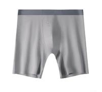 Pantaloncini intimi da uomo in cotone senza cuciture, a gamba lunga, con tasca convessa a U, traspirante, boxer sportivi elasticizzati a vita alta, vestibilità comoda (2XL grigio)