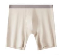 Pantaloncini intimi da uomo in cotone senza cuciture, a gamba lunga, con tasca convessa a U, traspirante, boxer sportivi elasticizzati a vita alta, vestibilità comoda (3XL, bianco)