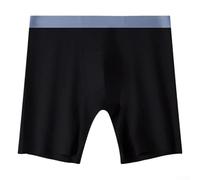 Pantaloncini intimi da uomo in cotone senza cuciture, a gamba lunga, con tasca convessa a U, traspirante, boxer sportivi elasticizzati a vita alta, vestibilità comoda (2XL, nero)