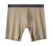 Pantaloncini intimi da uomo in cotone senza cuciture, a gamba lunga, con tasca convessa a U, traspirante, boxer sportivi elasticizzati a vita alta, vestibilità comoda (XL marrone)