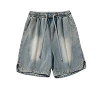 Pantaloncini Jeans Uomo - Pantaloncini in Denim Vecchio Stile da Uomo Taglio Spaccato Pantaloni da Lavoro Estivi retrò da Uomo Cinque Minuti (Blue XXL)