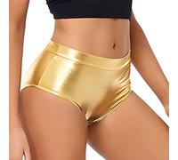 Pantaloncini Lucidi da Donna, Pantaloni Caldi Metallici Elasticizzati Sexy, Pantaloncini Intimo Danza Classica, Pantaloncini Bottino Vita Alta per Abbigliamento Ballo Nightclub Rave Party Prestazione