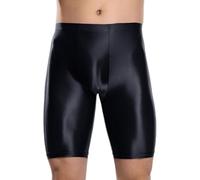 Pantaloncini Lucidi Uomo, Leggings Sportivi Vita Alta con Cintura Elastica, Slip Trasparente Senza Cuciture Aderente per Relax, Pantaloni Stretti Elastici per Feste Disco e Rave degli Anni ’70 e ’80