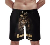 Pantaloncini Mare Uomo con Fodera A Rete, Best Brother Ever, Swim Shorts Stampato Nuoto Pantaloncini da Bagno Piscina, Vacanza XL