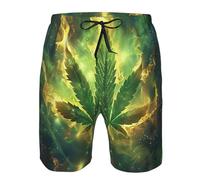 Pantaloncini Marijuana Canna ire Psychedelic Green Yellow | Pantaloncino Moda Pantaloncini da Bagno Per Piscina