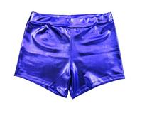 Pantaloncini metallici brillanti da donna, mutandine sexy per travestimenti danzanti e feste, blu, S