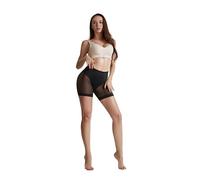 Pantaloncini modellante da donna a vita alta, confezione da 2, senza cuciture, controllo della pancia, nero e carne, pannelli in rete, Colori misti, XL