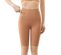 Pantaloncini modellanti a compressione a forma di stayshaper, a vita alta, per sollevare i glutei e coscia, modellanti più sottili sotto il vestito, Cammello-b, 3XL
