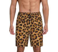 Pantaloncini morbidi di sonno degli uomini gialli del leopardo, comodi salotti che dormono i pantaloni degli shorts di sonno respirabili
