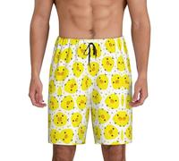 Pantaloncini morbidi di sonno degli uomini gialli del pollo, comodi salotti che dormono i pantaloni degli shorts di sonno respirabili di estate