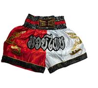 Pantaloncini Muay Thai Rosso Bianco - Abbigliamento da combattimento di alta qualità per performance massime Pantaloni corti da boxe Thailandia Kickboxing MMA Pugilato Sport Allenamento Palestra
