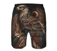 Pantaloncini Native Eagle Tribal American Brown Swim Shorts Vintage Pantaloncini da Bagno Regolabile Calzoncini da Bagno per All'Aperto Campeggio Piscina 3XL