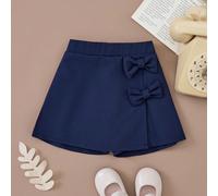 Pantaloncini neri intrecciati con vita elastica ampia, stile college per ragazze, adatti per l'autunno/inverno, per il ritorno a scuola e il primo giorno di scuola 6Y,7Y,4Y,5YColore unicoPoliestere