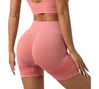 Pantaloncini Palestra Donna da Yoga da Tre Minuti Senza Cuciture Casual alla Moda da Donna con Vita Alta Elastici per Sollevamento Fianchi Fitness Modellamento del Corpo (Watermelon Red S)