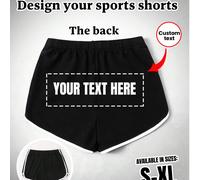 Pantaloncini personalizzati Y2K da donna, testo personalizzabile, carini e casual estivi, adatti per uso quotidiano, feste e raduni, neri L,M,S,XLGeometrico,LettereTessuto in maglia