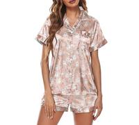 Pantaloncini pigiama set per le donne UK Plus Size Halloween fantasma stampa button down top e pantaloncini leggeri morbidi comodi due pezzi pigiama set donna pigiama loungewear natale pigiami Co Ords