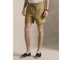 Pantaloncini Polo prepster in lino 15 cm Marrone L Tinta unita