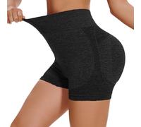 Pantaloncini Running Donna, Short Donna Bermuda Pantaloncini da Yoga A Compressione A Vita Alta per Donna Traspiranti Trasparenti E per Migliorare La Forma Fisica (Black XL)