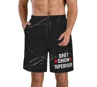 Pantaloncini Shit Show Supervisor Funny Mom Boss Manager Pantaloncini da Bagno Vintage Pantaloncino Casual Swim Shorts per Spiaggia Campeggio Piscina M